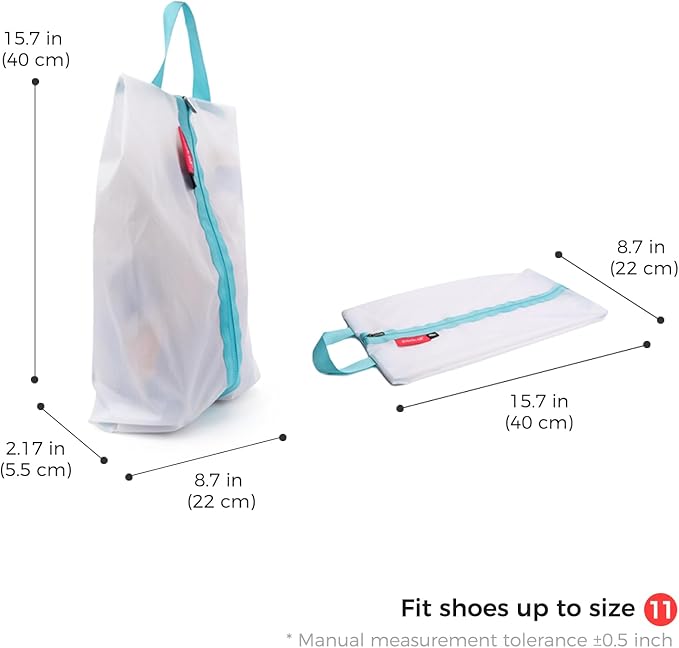 pack all Ultralight Shoe Bag for Travel, Water-Resistant Shoe Pouch for Gym, Odor-Resistant Soccer Cleats Bag for Sport (White, 1-Pack)