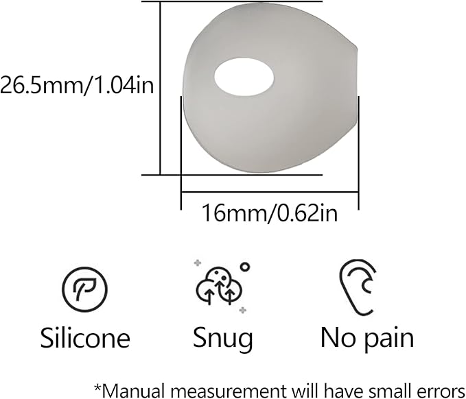 EKIND 4 Pcs Ear Cover Tips Anti-Slip Silicone Soft Replacement Sport Earbud Tips Compatible for iPhone 7 / 6S / 6 Plus / 5S / 5C / 5 Headphones Earphones Protective Accessories (Gray)