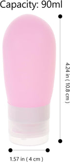 Travel Bottles for Toiletries 4pcs 80ml Refillable Silicone Squeeze Containers Leakproof Travel Size Liquid Bottles for Shampoo Conditioner Lotion Portable for Women