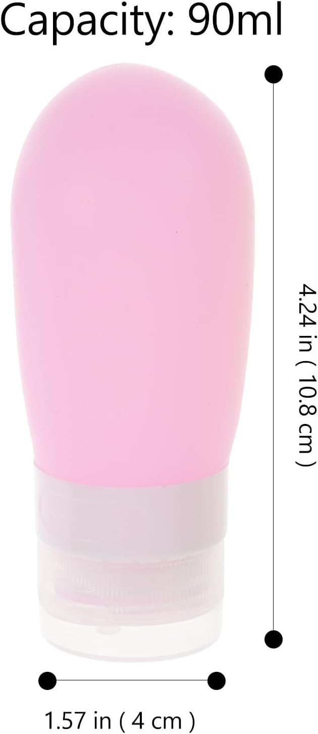 Travel Bottles for Toiletries 4pcs 80ml Refillable Silicone Squeeze Containers Leakproof Travel Size Liquid Bottles for Shampoo Conditioner Lotion Portable for Women