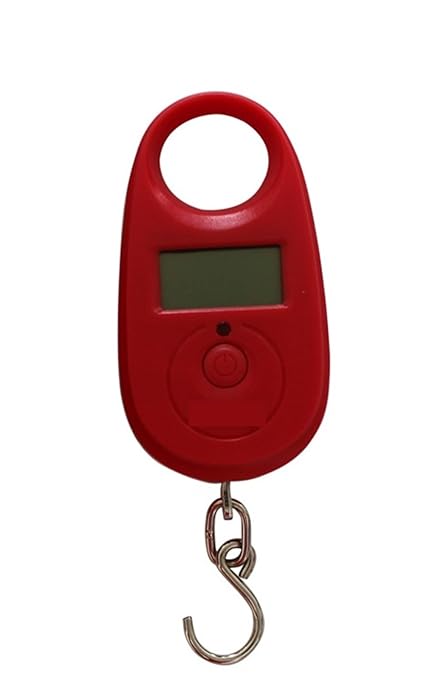 Luggage Weight Scale, 4pcs 50kg/5g Mini Digital Scale Portable Electronic Fishing Weight Pocket Luggage Scales Hanging Hook LCD Weighing Tool,for Travel(Red)