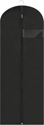Dress Bags for Gowns Long, 65'' Garment Bags for Hanging Clothes, Suit Bag Cover for Storage and Travel (Black)