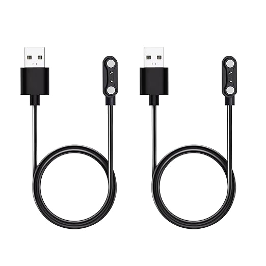 2 Pcs Universal Smart Watch Charger, 2-Pin 4 mm Magnetic USB Charging Cable, Universal Replacement Charging Cord for Smart Watch & Fitness Tracker, Strong Magnetic Adsorption, Fast Safe Charging
