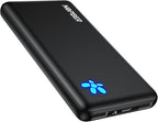 Portable Charger 10000mAh Ultra Slim Power Bank Lightweight Pocket-Sized Design 15W Output for iPhone 16/15/14 Samsung Galaxy Android Devices Travel Essentials（Black）