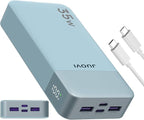 JUOVI J2651 Portable Charger, 35W 20000mAh USB C in & Out Power Bank, Battery Pack with QC4.0+PD3.0 35W High-Speed Charging for Bluetooth Earbud, Mobile Phone, Tablet (Blue)