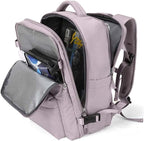 WONHOX Carry on Travel Laptop Backpack for Women Men Flight Approved,Backpack for Women Travel Bag Hiking Outdoor Sports Rucksack Casual Daypack, Lotus Pink