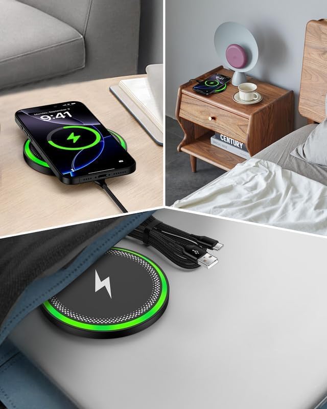 Wireless Charger Samsung Galaxy, Cargador Inalmbrico Samsung for Galaxy S26 S25 Ultra S25+ S24, 15w Fast Cordless Charging Pad for Google Pixel 10 Pro XL/9a/8 Wireless-Enabled Android Phone Station