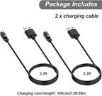Charger for VeryFit Smart Watch - IDW26, IDW25, IDW23, IDW21, IDW19, IDW17, IDW16, IDW15, IDW13, ID205L, ID206 - Magnetic Charging Cable (2-Pack, 3.3ft/1m)
