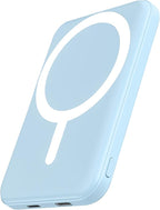 podoru for Magsafe Battery Pack, 5000mAh Magnetic Power Bank with Type-C Cable 20W PD Fast Charging Lighting Input Wireless Portable Charger for iPhone 17/16/15/14/13/12/ All Series-Sierra Blue