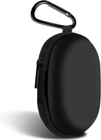 Oval Earbud Case Portable EVA Carrying Case Storage Bag Cell Phone Accessories Organizer with Carabiner for Earphone, Earbud, Earpieces, SD Memory Card, Camera Chips, Black1
