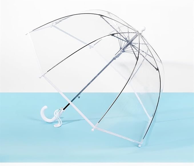 Clear Bubble Umbrella | Transparent Dome | Lightweight Cute Design | Auto Open | Rain & Windproof for Travel Outdoor
