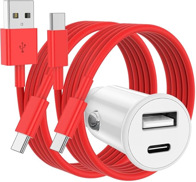 USB C Car Charger for iPhone 17 16 15 Pro Max, 40W Dual Port USB-C & USB-A Car Fast Charging Adapter, 2X6FT C to C Cable & A to C Carplay Cable for iPhone 17 16 15 Series/iPhone Air, iPad, Samsung-Red