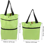 Alipis Portable Folded Shopping Cart Lightweight Trolley Car for for Shopping Travel and Outdoor Activities Collapsible Luggage Cart Green
