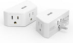 BEVA 2 Pack Small Electric Outlet Adapter, Multi Plug Wall Outlet Extender, 3 Prong Adapter 3 AC Plug Extender for Travel Cruise Ship Dorm Room Essentials