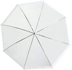 Rain Clear White Umbrella | Water Repellent Strong Metal Shaft and Ribs | Auto Open Rip Resistant Portable Umbrella | Wood Print Resin Handle