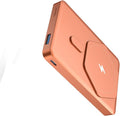 SIXTHGU S05 Magnetic Portable Charger, Wireless Power Bank for Magsafe 5000mAh Battery Pack, PD20W Fast Charging with Built-in USB-C Cable, for iPhone 17/16/15/14 Series (5K-Pink Flat)