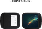 Abstract Peacock Feather Colorful 2 Pack Luggage Handle Wrap Set of Neoprene Luggage Tags for Suitcases Bag Strap Wrap Cover Travel Airplane Accessories Covers Markers Sleeve Grips Identifiers Cruise
