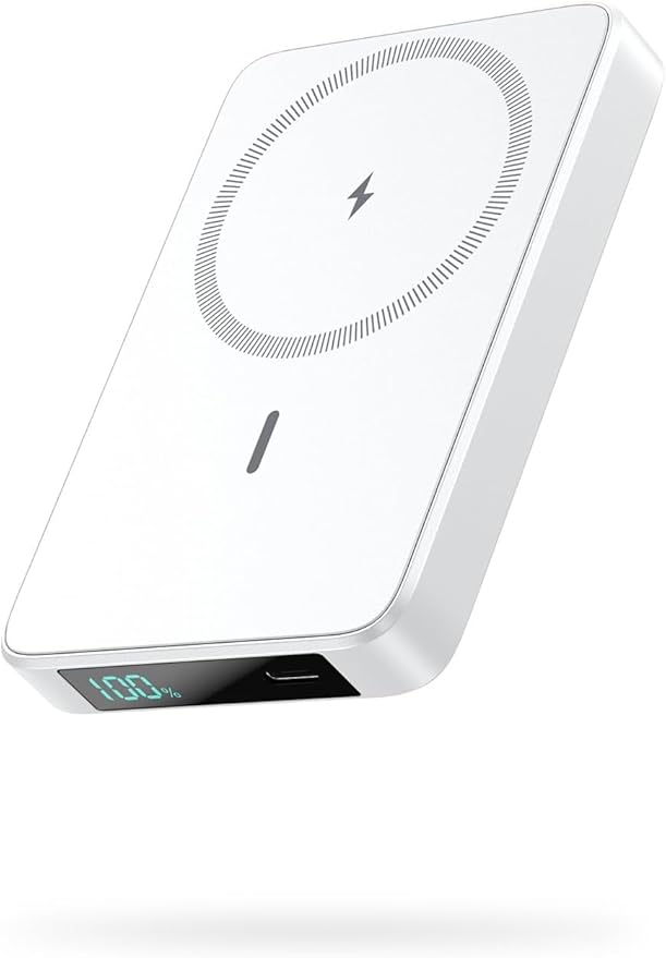 Magnetic Portable Charger 10800mah for Magsafe Battery Pack, Wireless Power Bank with USB C in&out PD Fast Charging,Travel Essential Phone Battery Charger For iPhone 17/16/15/14/13/12 Series-White