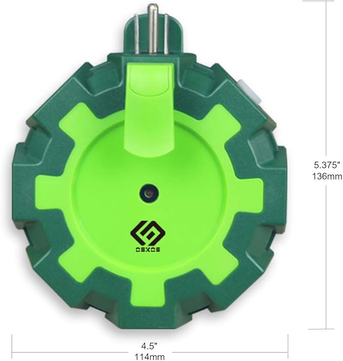 OSKOS Outdoor Outlet Extender, Heavy Duty 6 Outlet Power Adapter with Swivel Safety Covers, Resettable 15A Circuit Breaker, Power Indicator, for Outdoor lights, Holiday decorations Workshop. UL listed