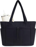 Wandering Nature Puffer Tote Bag with Cup Holder & Laptop Compartment & Trolley Sleeve for Travel, Work, Nurse, Women