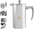 VIA CREMA French Press Coffee Maker, Stainless Steel, 800ml/27oz