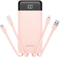 charmast 10000mAh Portable Charger with Built-in Cables, 6 Outputs & 3 Inputs Power Bank, Compact Travel Essential Battery Pack for iPhone 16/15, Samsung S25/S24, Google Pixel, iPad, AirPods & More