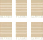 HAVLULAND Set of 6 Turkish Cotton Beach Towels, Oversized 72"x40", Quick-Dry, Absorbent, Lightweight, Sand-Free, Compact, Ideal for Beach, Pool, Gym, Yoga, Travel, Camping, Picnic - Bulk of 6 Beige