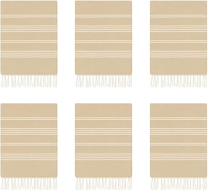 HAVLULAND Oversized Turkish Beach Towel 72’’x40’’ - Set of 12 | 100% Cotton Lightweight Sand Free Quick Dry Pool Towels | Extra Large Bath Towels for Adults Beach Blanket Essentials Case of 12 Beige