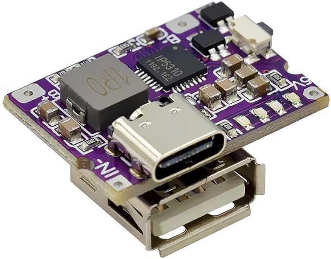 HiLetgo 2pcs 5V 3A Charging and Discharging Integrated Charing Module USB A and USB C/Type-C Dual Interfaces 5V to 4.2V 3A for Mobile Power Bank
