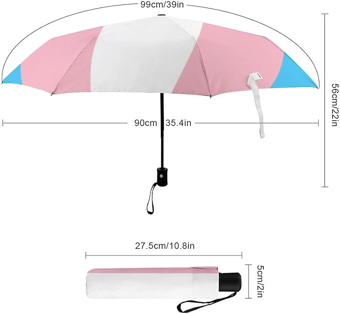 AMRANDOM Travel Folding Umbrella Automatic Open Tri-Fold For Car Rain Outdoor Use For Car Rain Outdoor Use With Black Anti-Uv Coating