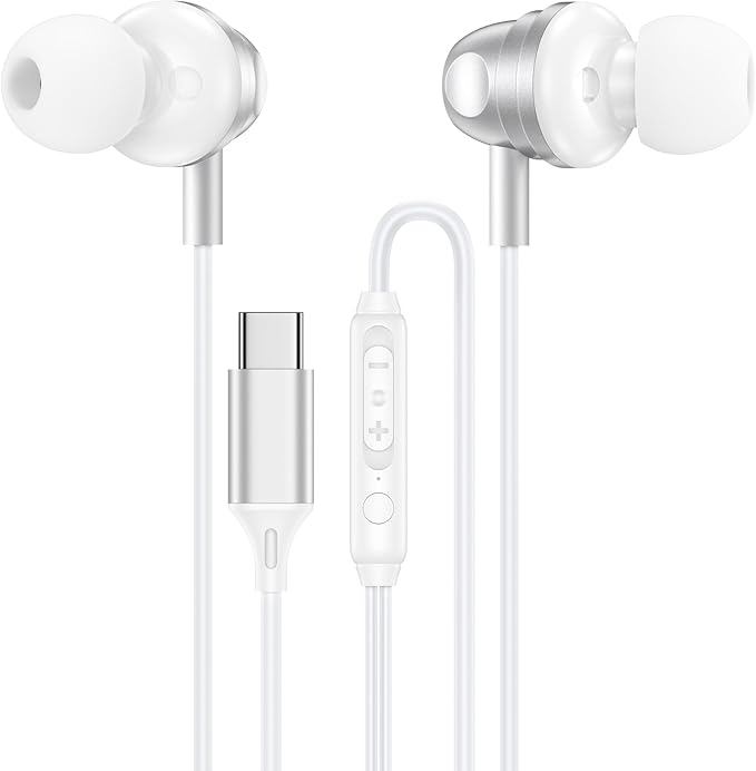 USB C Google Headphones Wired Earbuds for Google Pixel 10a,10 Pro XL/Fold,10Pro,10,9a,9 Pro XL,9,8a,8Pro,8,7a,7Pro,7,6a,6Pro,6,5a,5,4a,4XL,3a,3XL,3,2, in Ear Type C Pixel 10 Wired Ear Buds Earphones