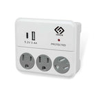OSKOS 3 Outlets Wall Outlet with 2.4A USB Charger (1A1C), 1000J Surge Protector, Wall Tap, 15A/120V/1800W, Swivel Safety Cover, UL Listed