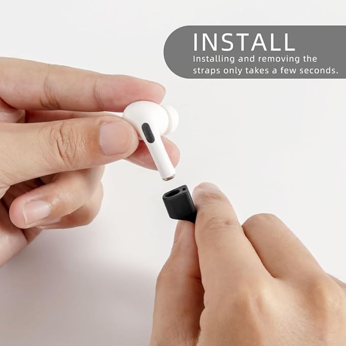 Magnetic Anti-Lost Straps for AirPods,4 Pack Ultra Strong Magnetic AirPods Strap Anti-Lost Neck Rope Cord,Soft Silicone Sports Lanyard Compatible with AirPods 1&2/ Pro /2nd/3rd (2Black+2White)