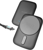 GALVANOX Magnetic Power Bank for Samsung Phones (15W) Wireless Charging Battery Pack for Android, Galaxy S24 S25 Plus, Ultra (Compatible with MagSafe Case Required) 5000mAh Portable Charger, Black