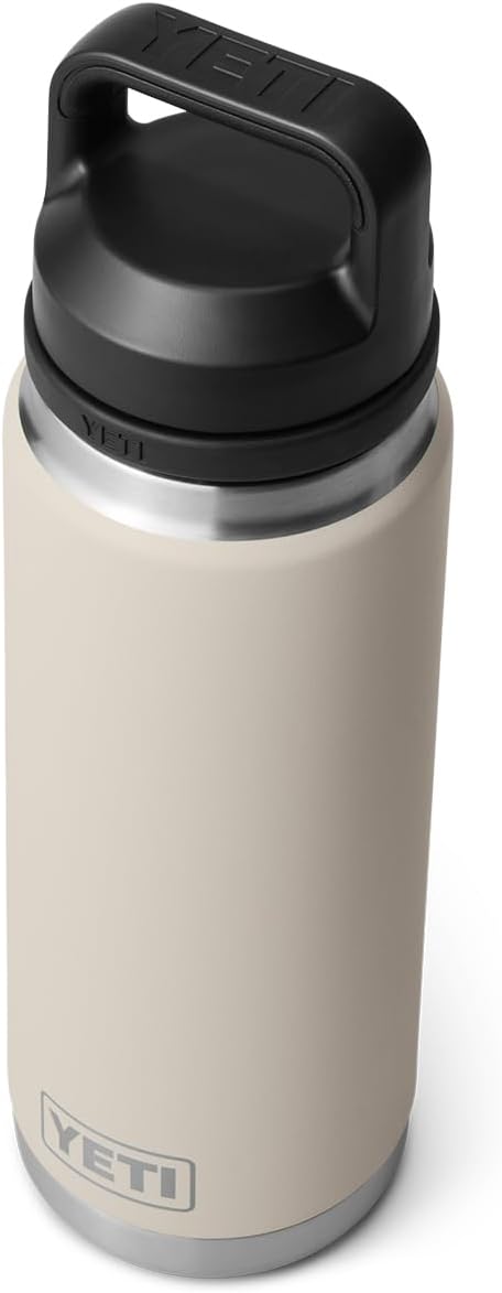 YETI Rambler 26 oz Bottle, Leakproof, Vacuum Insulated, Stainless Steel with Chug Cap, Cape Taupe