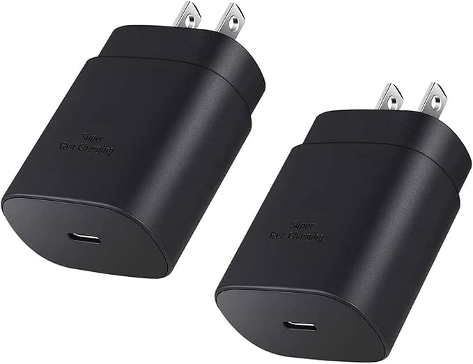 USB Type C Charger Block, 25W Fast Charging Block for Samsung Galaxy S25 S24 Ultra S23 S22 S21 S20 Note20 / iPhone 17 16 15 14 13 Pro Max, Super Fast Wall Charger Plug Power Adapter, 2 Pack