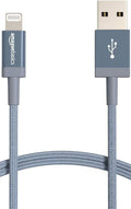 Amazon Basics USB-A to Lightning Cable, Apple MFi Certified, Nylon Braided Cord, Fast Charger for iPhone 14 13 12 11 X Xs Pro, Pro Max, Plus, iPad, 6 Foot, Dark Gray