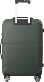 3-Piece Luggage Set 3 (20"/24"/28"), Hardside Suitcases with 8 Spinner Wheels, Scratch-Resistant ABS Shell, set2, set3 Travel Suitcase, TSA Lock (Minimalist Design, Green)