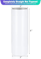 16 Pack Sublimation Tumblers Straight Skinny Tumbler Blanks Bulk 20oz for Heat Transfer, Individual Gift Boxed, Double Wall Insulated Tumbler with Shrink Wrap & Straws