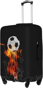Travel Luggage Cover Suitcase Protector, Soccer Football Ball Breaking Nets Thickened Washable Elastic Anti-scratch Luggage Sleeve with Concealed Zipper for Wheeled Suitcase Fits 25-28 Inch Luggage