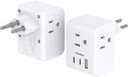 2 Pack Switzerland Travel Plug Adapter, Swiss Outlet Adapter with 3 Outlets 3 USB Charging Ports(2 USB C), Type J Power Adapter, Travel Essentials US to Switzerland, Rwanda, Liechtenstein