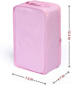 JJ POWER Travel Shoe Bags, Foldable Waterproof Shoe Pouches Organizer-Double Layer (2 Pink Shoe Bags)