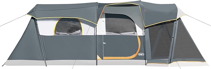 UNP Camping Tent 8 Person Waterproof Big Tunnel Tent with Screen Porch,Family Outdoor Large Tents for Camping 20' x 9' x 80in(H)