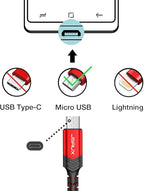 JSAUX Micro USB Charger Cable, (3-Pack 3.3ft+6.6ft+10ft) for Android Charger Micro USB to USB A Nylon Braided Cord Compatible with Samsung Galaxy S6 S7 Edge Note 5, Kindle and More-Red