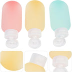 3pcs 60ml Colorful Squeeze Lotion Bottles with Flip Caps Leak-proof Travel Storage Containers for Shampoo, Body Wash, and Toiletries