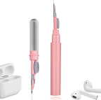 Cleaner Kit for Airpods,Earbuds Cleaning kit for Airpods Pro 1 2 3, Multi-Function Cleaning Tool with Brush Flocking Sponge for Wireless Earphones Bluetooth Headphones Case Camera and Phone (Pink)