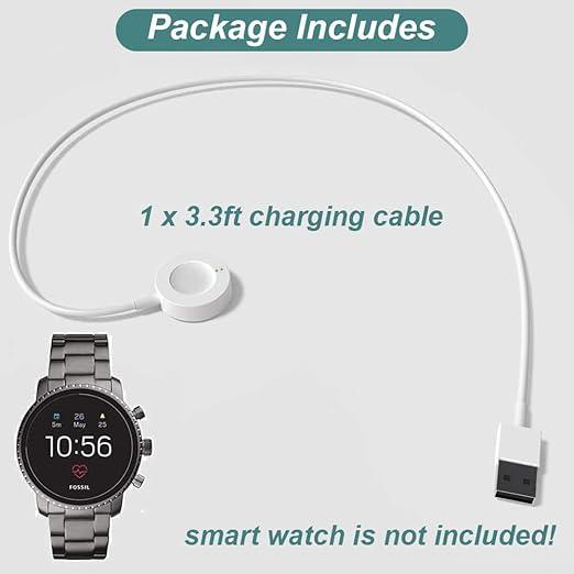 Kissmart Charger for Fossil Gen 4, Gen 5, Gen 5E, Gen 6, for Michael Kors Gen 4 5 5E 6 Charging Cable Cord Smart Watch (1m/3.3ft)
