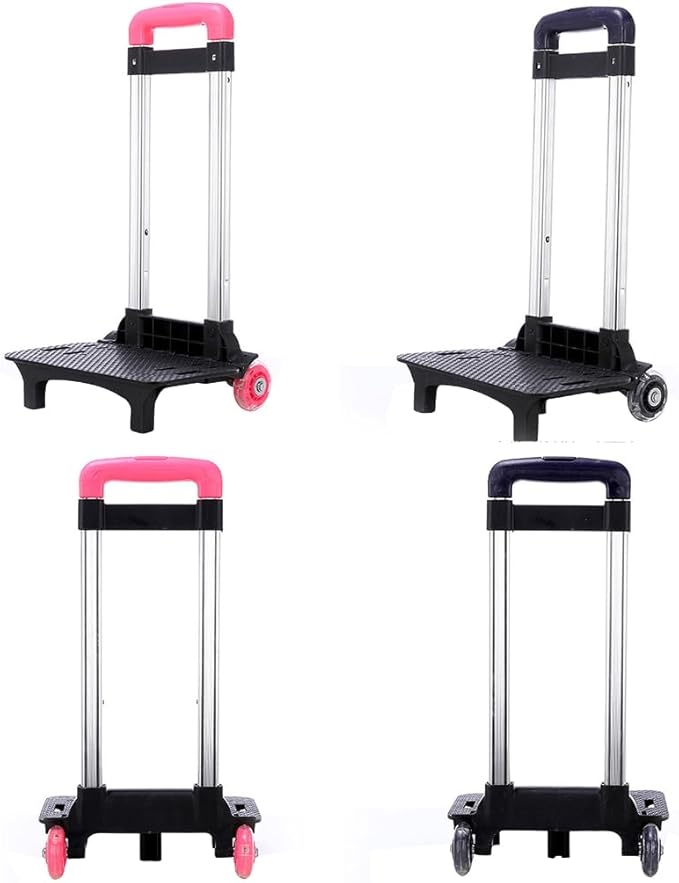 Student's Luggage Travel Hand Cart Aluminium Alloy Backpack Trolley 2 Foldable for School Bags Foldable Backpa