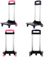 Student's Luggage Travel Hand Cart Aluminium Alloy Backpack Trolley 2 Foldable for School Bags Foldable Backpa