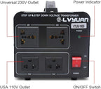 Cantonape Voltage Transformer Converter 1000 Watt Step Up/Down Convert from 110-120 Volt to 220-240 Volt and from 220-240 Volt to 110-120 Volt with 2 US Outlets, 2 Universal Outlets